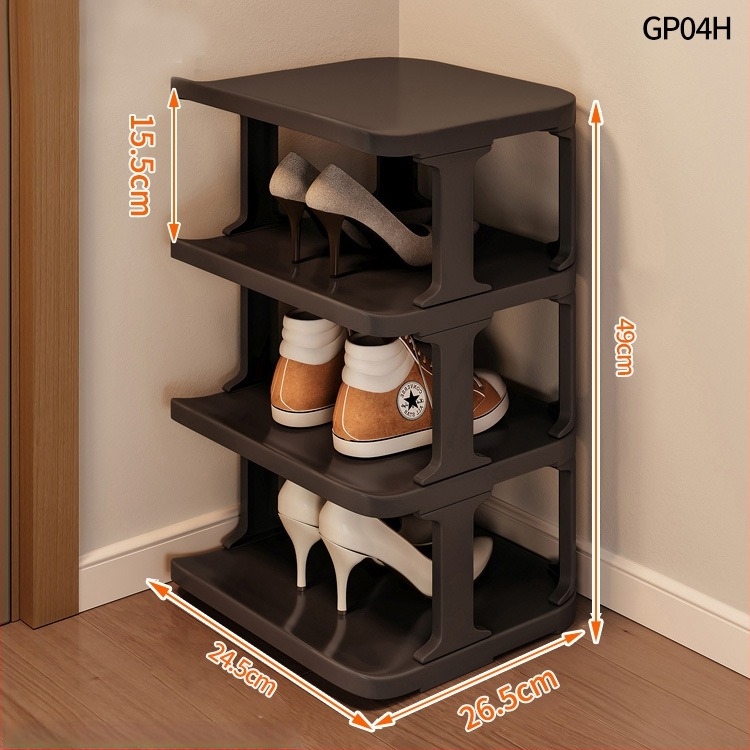 Raft de pantofi vertical din plastic, 9 niveluri, pentru hol – dulap de pantofi casnic, demontabil