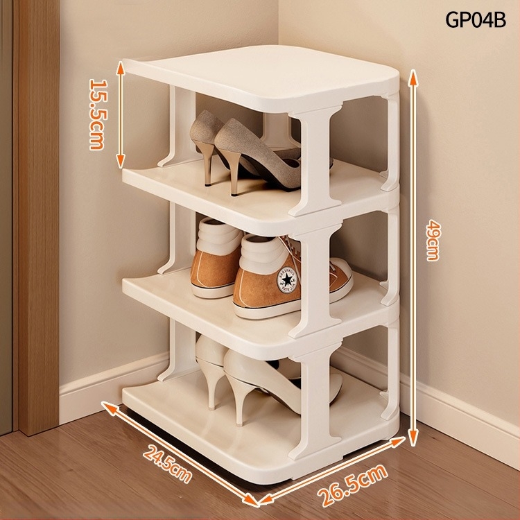 Raft de pantofi vertical din plastic, 9 niveluri, pentru hol – dulap de pantofi casnic, demontabil