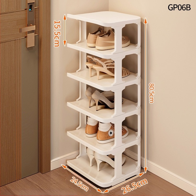 Raft de pantofi vertical din plastic, 9 niveluri, pentru hol – dulap de pantofi casnic, demontabil