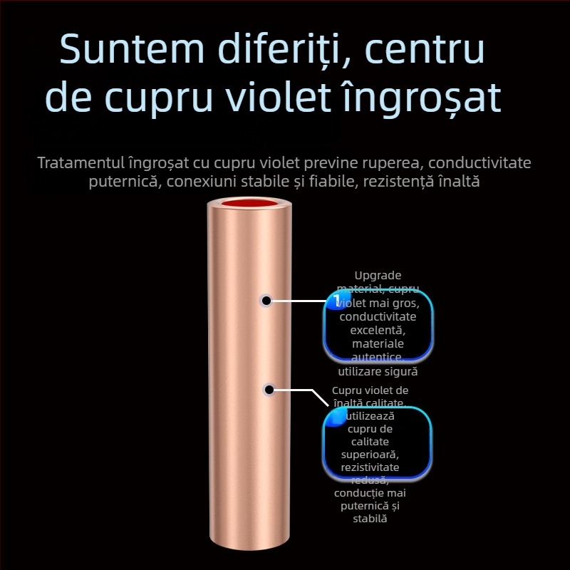 GT terminal din țeavă de cupru, conexiune prin presare la rece pentru conductoare, certificat CE, pentru instalații electrice