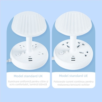 Prelungitor cu prize Yafqi, tensiune nominală 250V, putere maximă 2500W, interval 220–250V