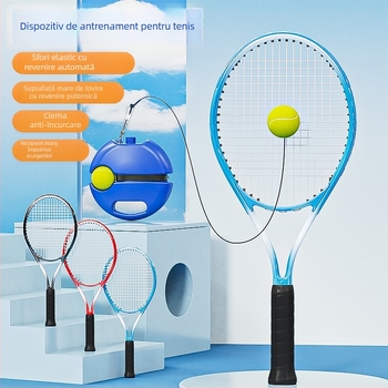 Rachetă de antrenament tenis – ramă din aluminiu; greutate 95–100 g; grosime mâner G1; tip rachetă: lovitura dreaptă; material șnur: nylon