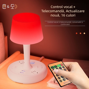 Lampă de birou LED inteligentă, control vocal, priză USB, 10A/250V, certificat CCC, destinată utilizării în casă, cămine și spații comerciale