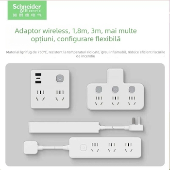 Schneider Electric prelungitor USB cu mai multe prize, 10A, 220V, 2000W, tip 86, noul standard național