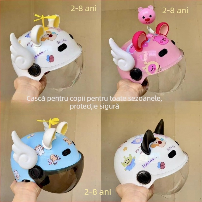 Cască pentru copii, tip semicască, pentru vehicule electrice, utilizare în patru sezoane, material PP, certificat GB811-2022B, pentru off-road