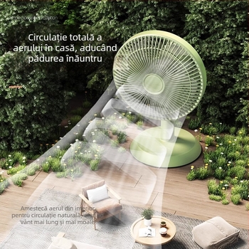 Ventilator mini clip-on / de birou, cu montaj pe perete, 5 palete, motor AC, 2 viteze, alimentare la priză