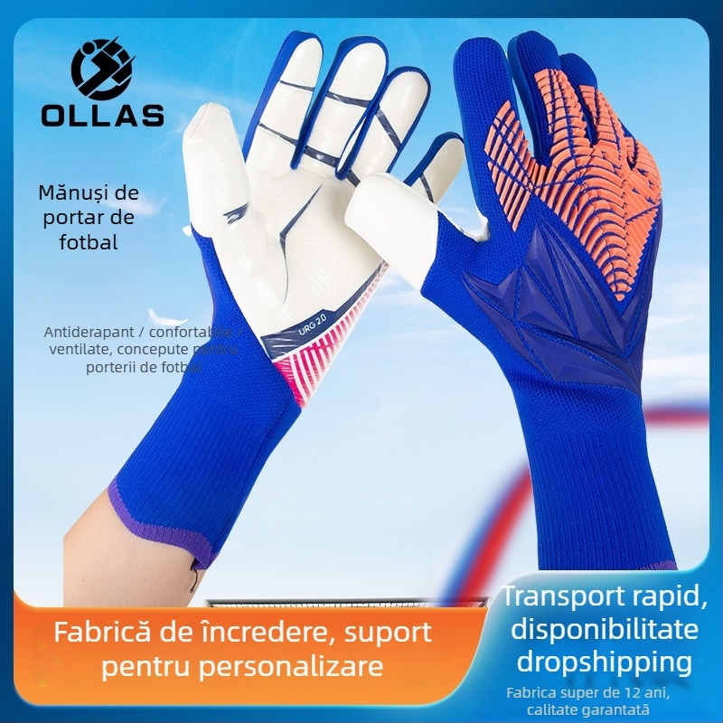 Mănuși de portar din latex, Ollas, unisex, pentru fotbal