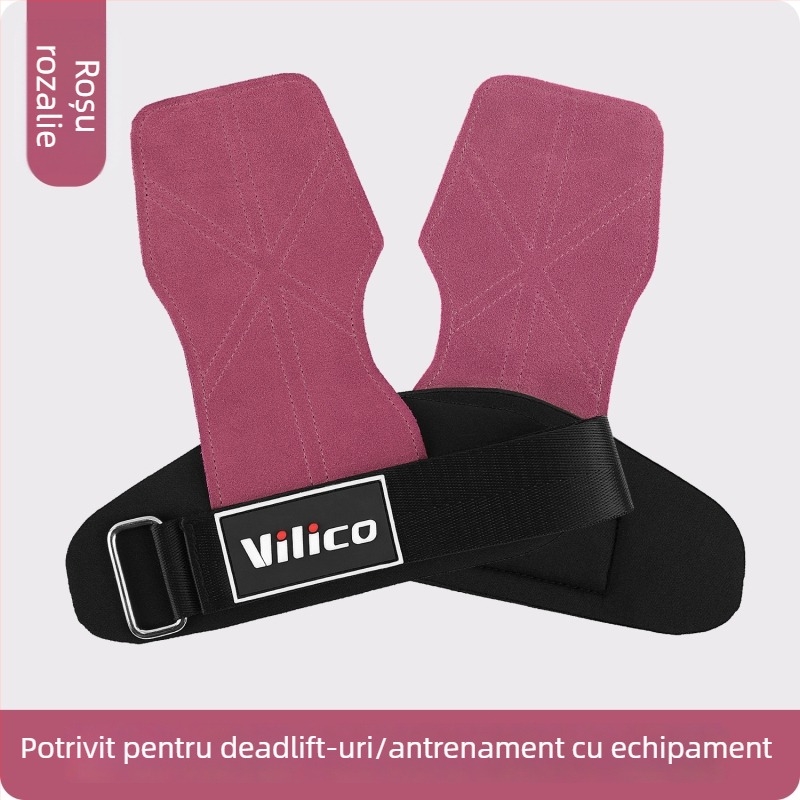Protecție pentru palmă la ridicarea greutăților – piele de vită, anti-derapant, cu patru degete