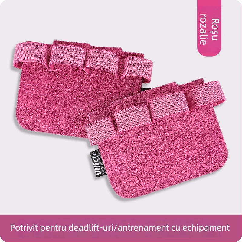 Protecție pentru palmă la ridicarea greutăților – piele de vită, anti-derapant, cu patru degete