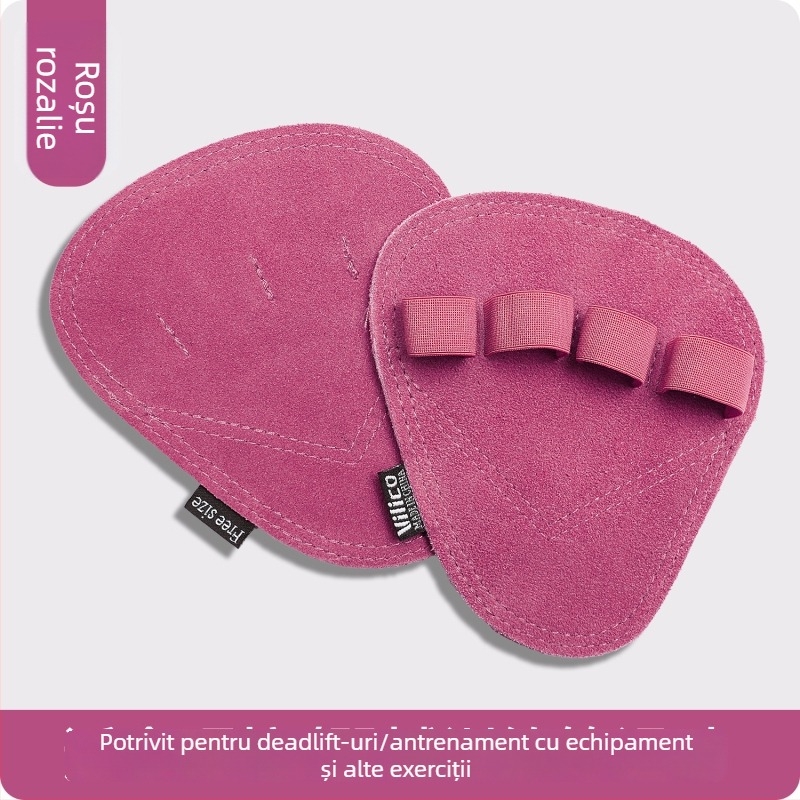 Protecție pentru palmă la ridicarea greutăților – piele de vită, anti-derapant, cu patru degete