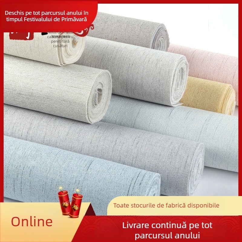 Acoperire de perete din in pentru decorul casei, compoziție in/nețesut, material in, stil modern simplu