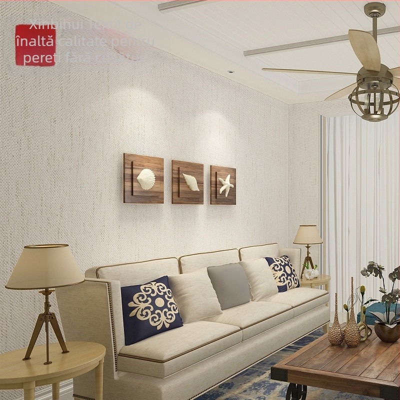 Acoperire de perete din in pentru decorul casei, compoziție in/nețesut, material in, stil modern simplu