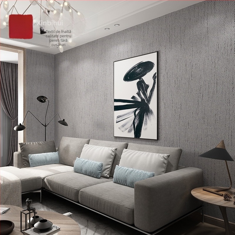 Acoperire de perete din in pentru decorul casei, compoziție in/nețesut, material in, stil modern simplu