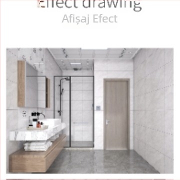 Placă de pereți glazată, aspect marmorat, imprimare inkjet, pentru bucătărie, anti-coroziune, suprafață lucioasă