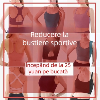Sutien sport; Push-Up și Shockproof; cupe 3/4; formă a cupei medii; material principal 75% nylon, căptușeală 25% spandex