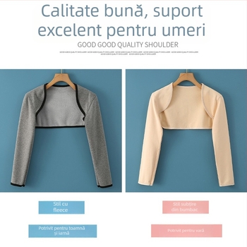 Protecție pentru umăr cu fleece căptușit, gros, din bumbac, cald pentru adulți, suport pentru gât și umeri
