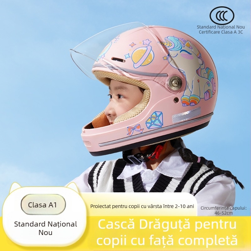 Cască pentru copii, Clasa A, pentru scuter, ABS, BYB/Yabiya BY-128, GB811-2022A