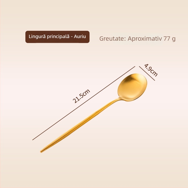 Thread Rabbit Set tacâmuri din oțel inoxidabil 304 — cuțit, furculiță și lingură, lustruire oglindă, culoare solidă, stil modern minimalist