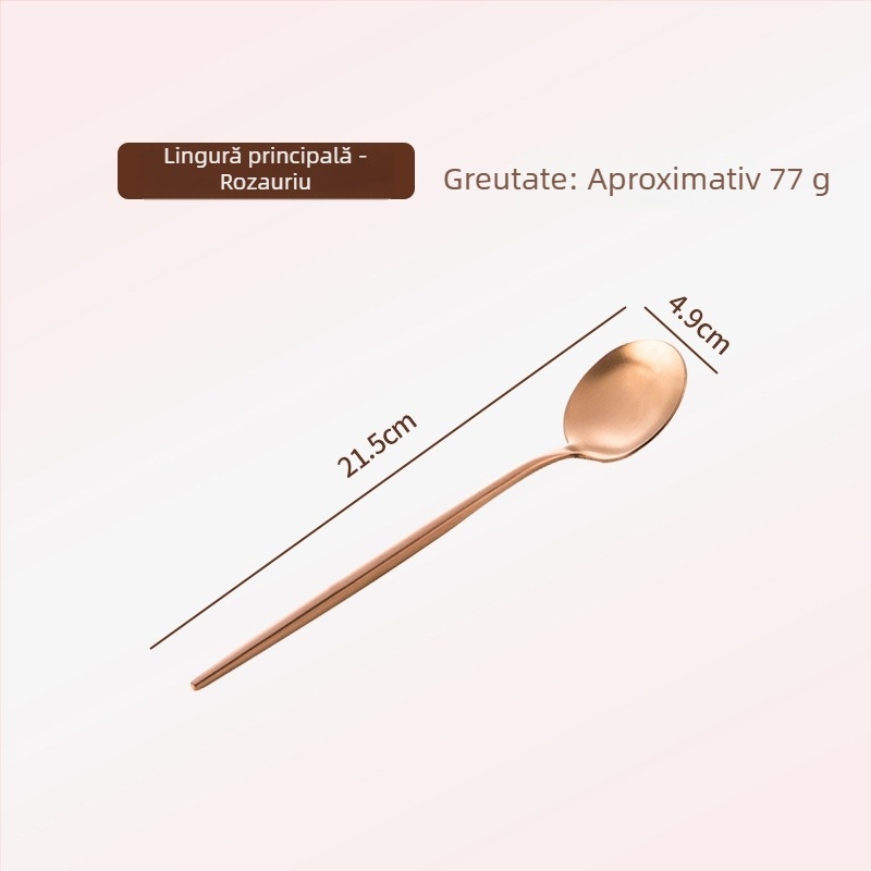 Thread Rabbit Set tacâmuri din oțel inoxidabil 304 — cuțit, furculiță și lingură, lustruire oglindă, culoare solidă, stil modern minimalist