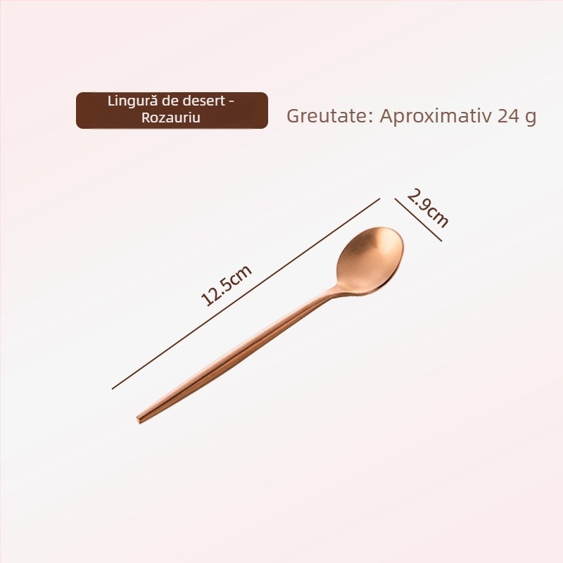 Thread Rabbit Set tacâmuri din oțel inoxidabil 304 — cuțit, furculiță și lingură, lustruire oglindă, culoare solidă, stil modern minimalist