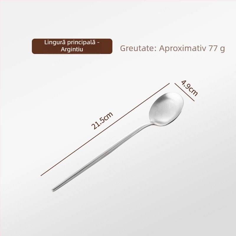 Thread Rabbit Set tacâmuri din oțel inoxidabil 304 — cuțit, furculiță și lingură, lustruire oglindă, culoare solidă, stil modern minimalist