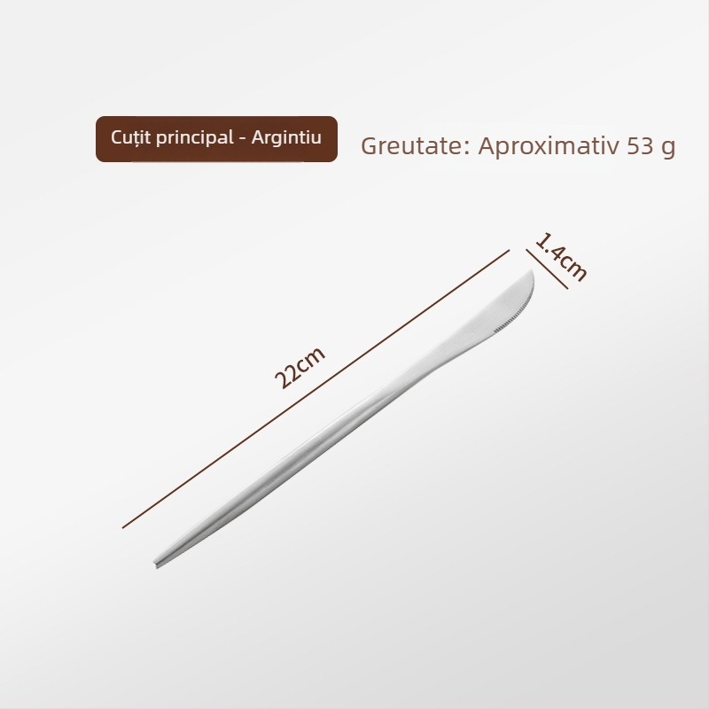 Thread Rabbit Set tacâmuri din oțel inoxidabil 304 — cuțit, furculiță și lingură, lustruire oglindă, culoare solidă, stil modern minimalist