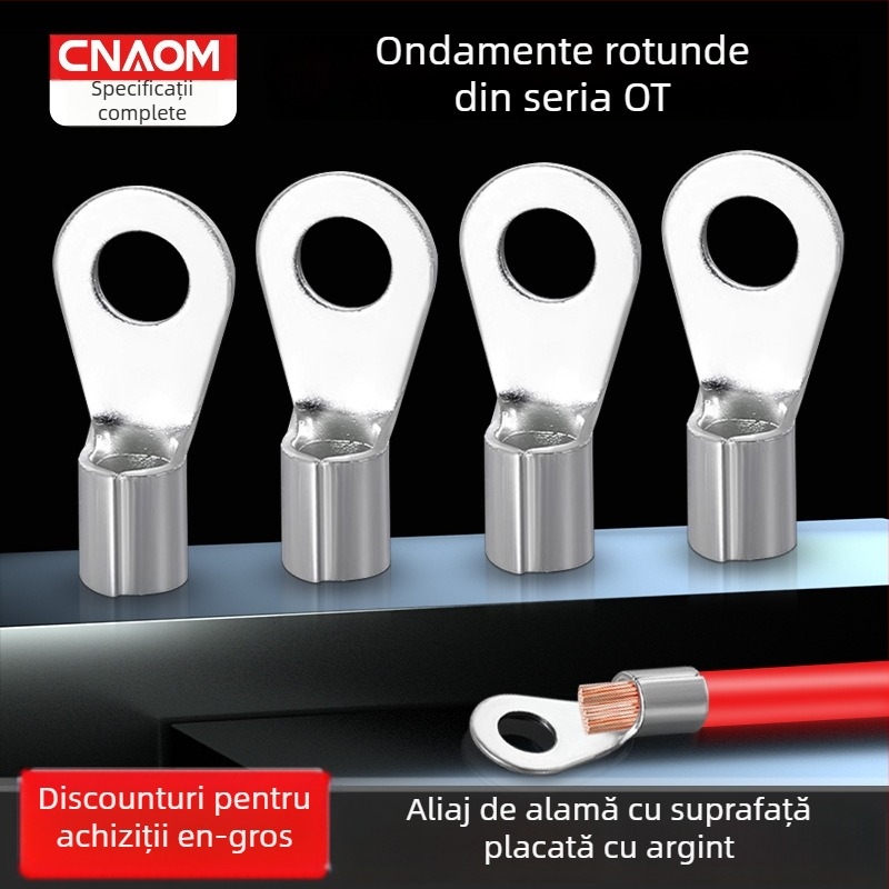 Terminal OT4-5 crimpat, cap rotund gol, tip O, nas deschis