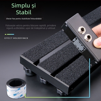 Pedalboard pentru efecte – M-VAVE, aliaj de zinc, model: Effect Pedal Board, suport portabil pentru pedale de chitară