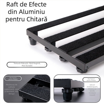 Pedalboard pentru efecte – M-VAVE, aliaj de zinc, model: Effect Pedal Board, suport portabil pentru pedale de chitară