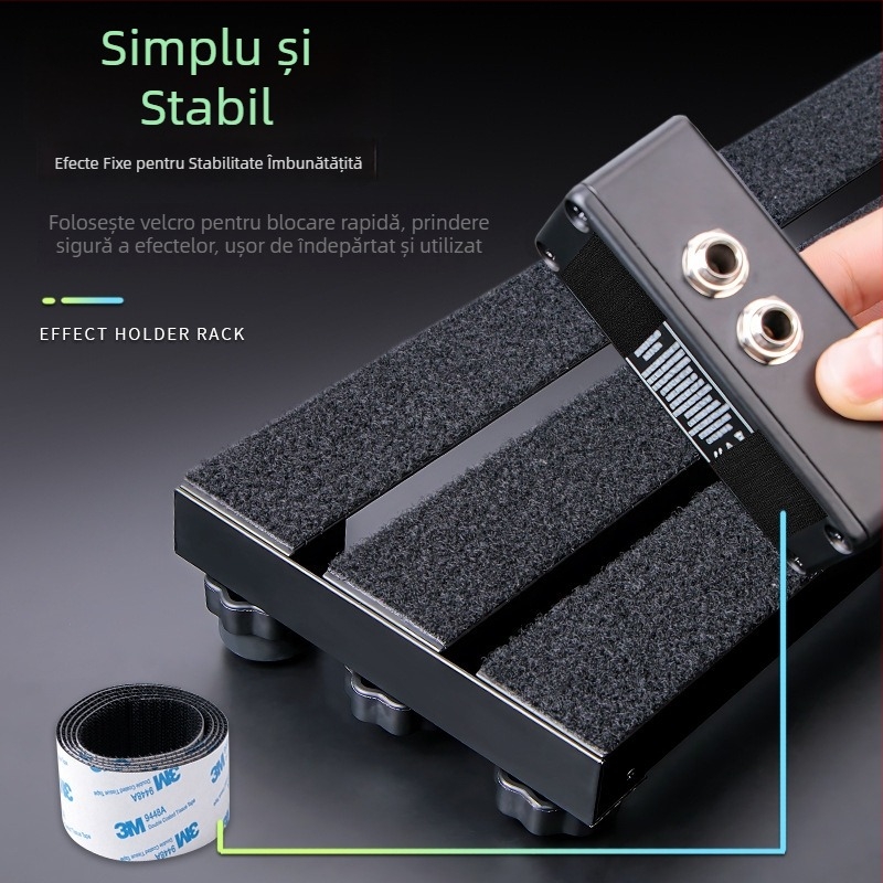 Pedalboard pentru efecte – M-VAVE, aliaj de zinc, model: Effect Pedal Board, suport portabil pentru pedale de chitară