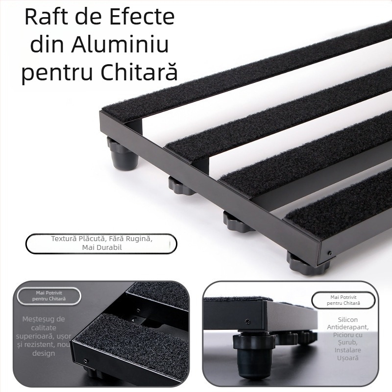 Pedalboard pentru efecte – M-VAVE, aliaj de zinc, model: Effect Pedal Board, suport portabil pentru pedale de chitară