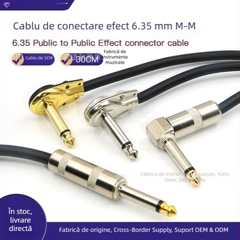Cablu de efecte pentru chitară, jack 6,35 mm, cablu unic, reducere zgomot, PVC+ metal, model 002