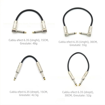 Cablu de efecte pentru chitară, jack 6,35 mm, cablu unic, reducere zgomot, PVC+ metal, model 002