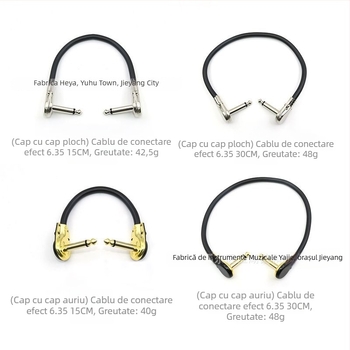Cablu de efecte pentru chitară, jack 6,35 mm, cablu unic, reducere zgomot, PVC+ metal, model 002