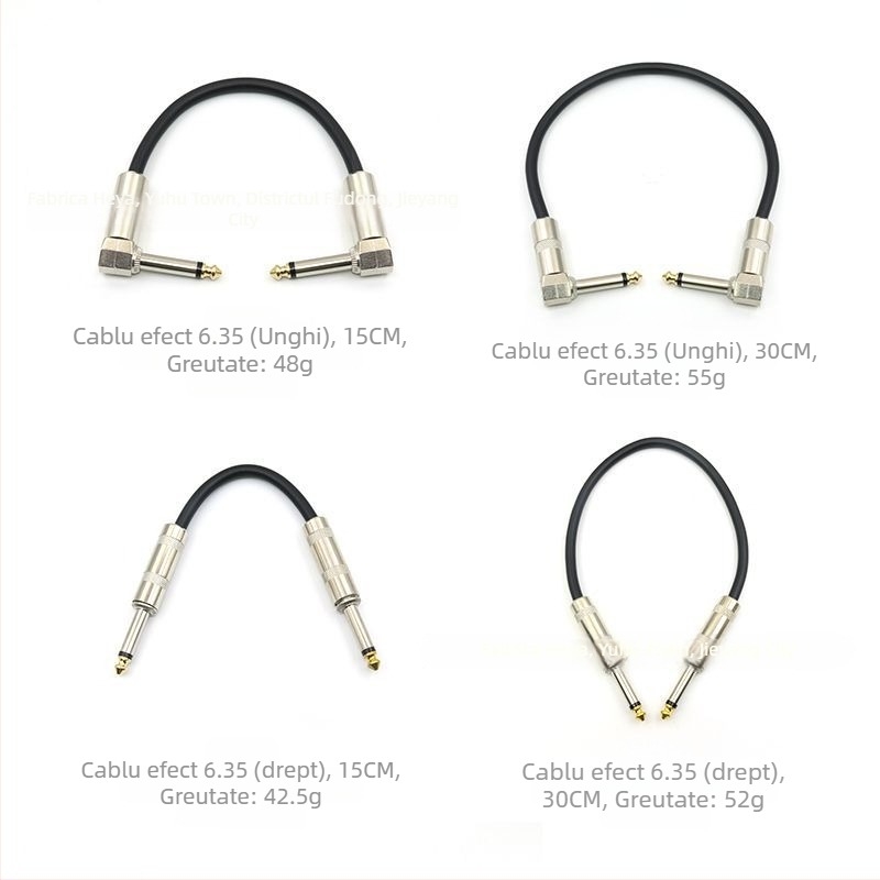 Cablu de efecte pentru chitară, jack 6,35 mm, cablu unic, reducere zgomot, PVC+ metal, model 002