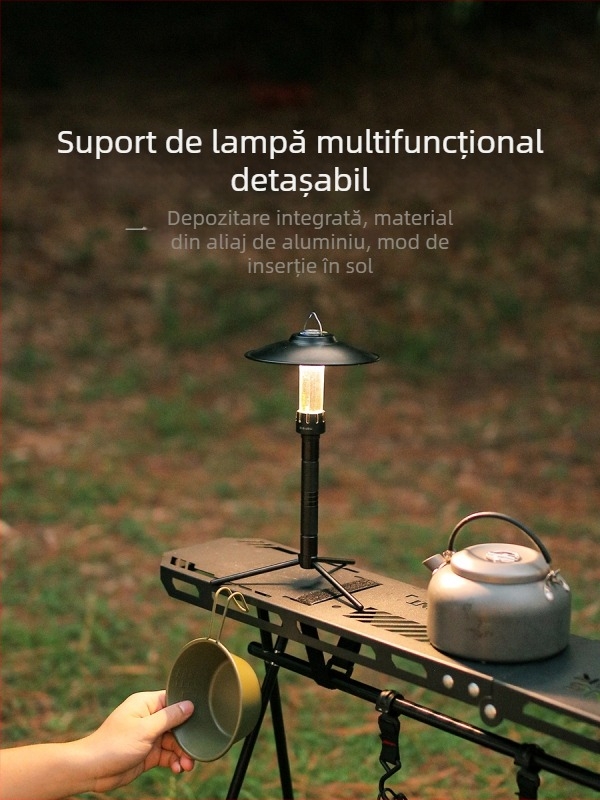 ISE MOUNT Suport lampă din aluminiu pentru exterior, cu trepied detașabil, pentru birou și podea