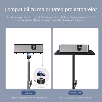 Suport de proiector cu trepied telescopic – aliaj de aluminiu, universal pentru birou și podea