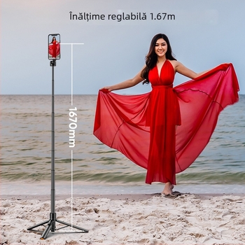 Selfie magnetic cu trepied pentru telefonul mobil, Bluetooth, telecomandă inclusă, personalizabil, portabil, extensibil