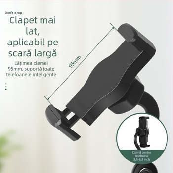 Suport de birou pentru telefon cu suport pentru tabletă, Bluetooth selfie, reglaj telescopic, din plastic — Fan Ling