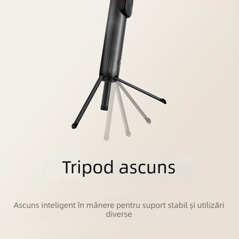 Stativ de selfie 2 în 1 cu telecomandă, versiune mini, din aliaj, Bluetooth, fără stabilizare