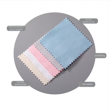 S999S925 Cârpa de lustruire pentru argint – pentru bijuterii din argint și obiecte din argint, personalizabil cu logo tipărit, brand Jolly's