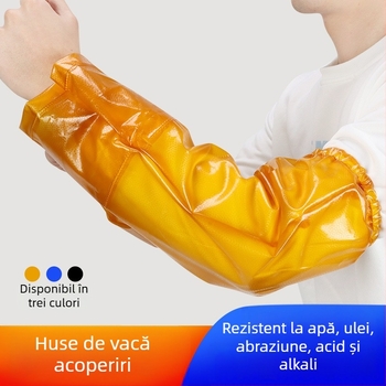 Șorț cu mâneci - PVC impermeabil, stil modern minimalist, unicolor