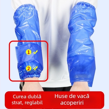 Șorț cu mâneci - PVC impermeabil, stil modern minimalist, unicolor