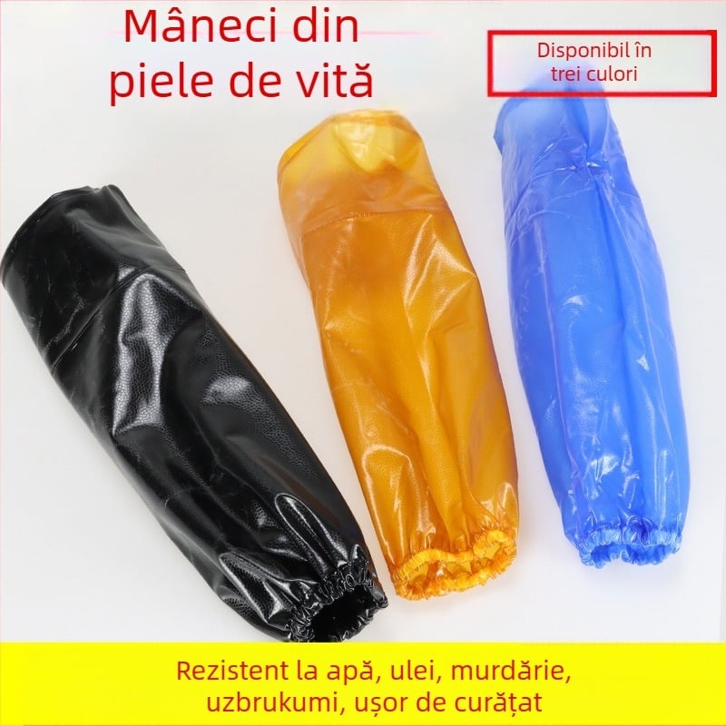 Șorț cu mâneci - PVC impermeabil, stil modern minimalist, unicolor
