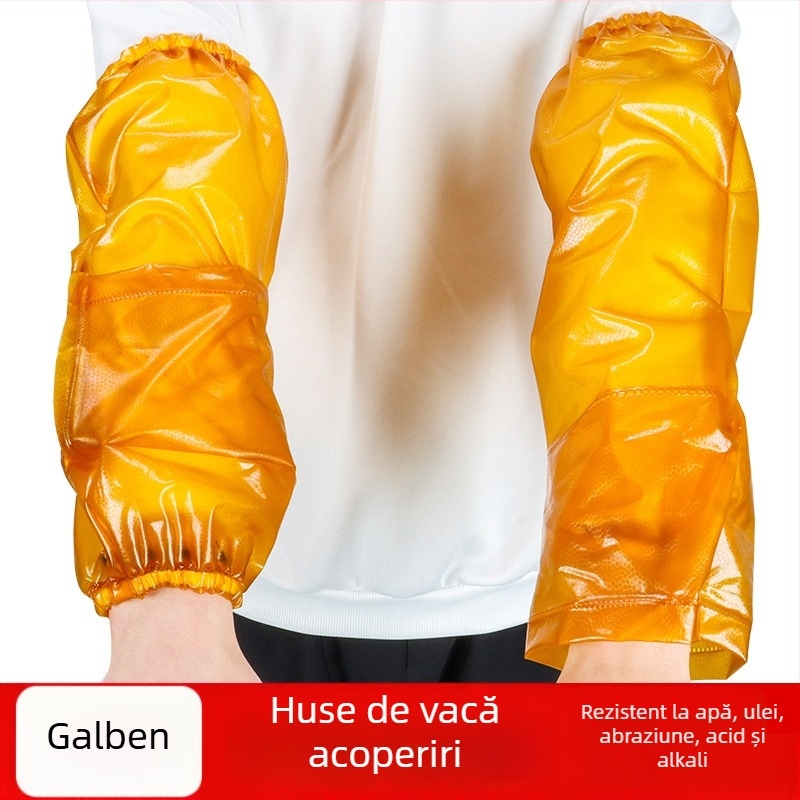 Șorț cu mâneci - PVC impermeabil, stil modern minimalist, unicolor