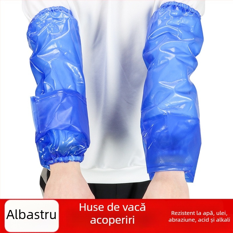 Șorț cu mâneci - PVC impermeabil, stil modern minimalist, unicolor