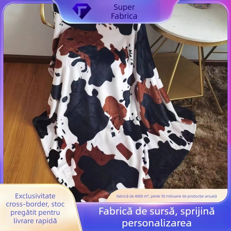 Pătură din flanel, model abstract, sub 300 g, procesare personalizabilă