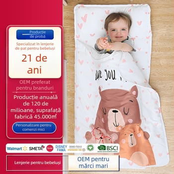 JOLLY LABZ Covoraș de odihnă pentru copii - portabil, pliabil, cu umplutură din poliester și țesătură poliester, design cu animale, personalizabil, include husă pentru pernă și pătură