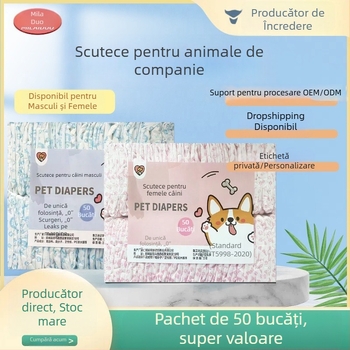 Milaido Pantaloni menstruali pentru femelele câini — textil nețesut, stil desen animat