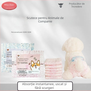 Milado Scutece pentru câini — pentru masculi și femele, pantaloni igienici din material nețesut, 50 buc.